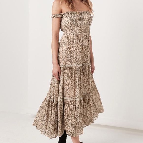 Spell Frankie Shirred Sundress in Cheetah - Picture 6 of 13